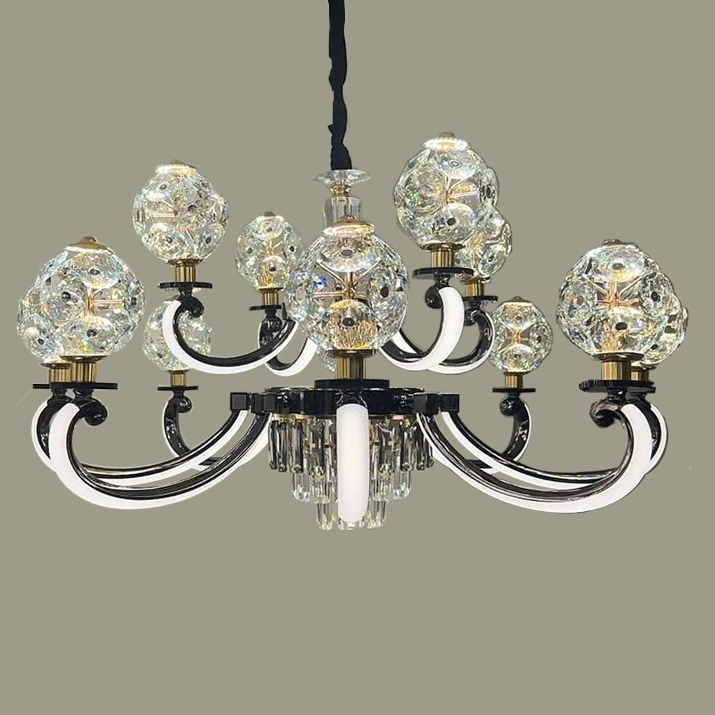 Đèn Chùm Pha Lê Mã N1-2832/12 – Thiết Kế Uốn Cong Tinh Tế, Phong Cách Luxury