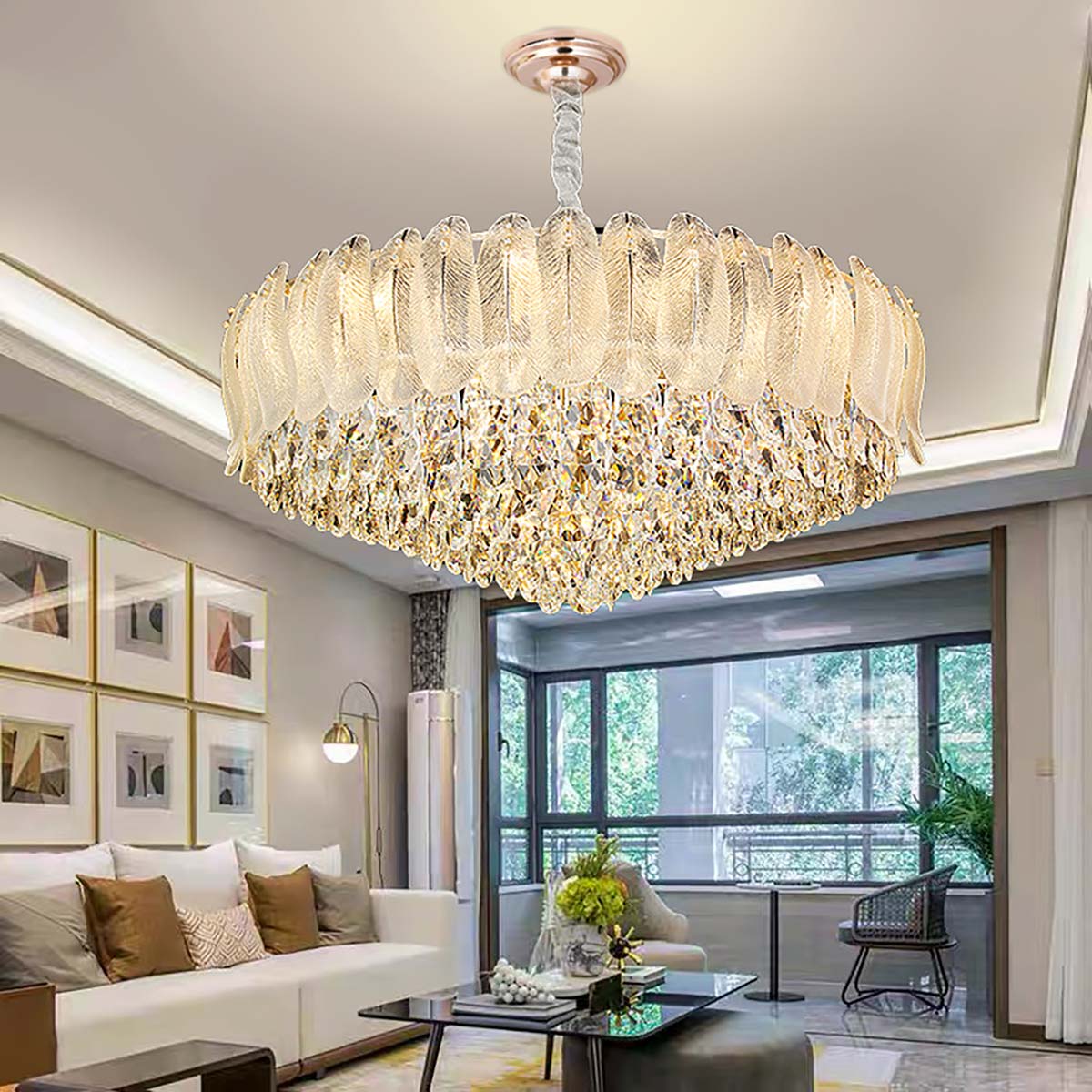 Đèn chùm pha lê K9 TPL368T1000 – Dấu ấn luxury nổi bật cho không gian rộng